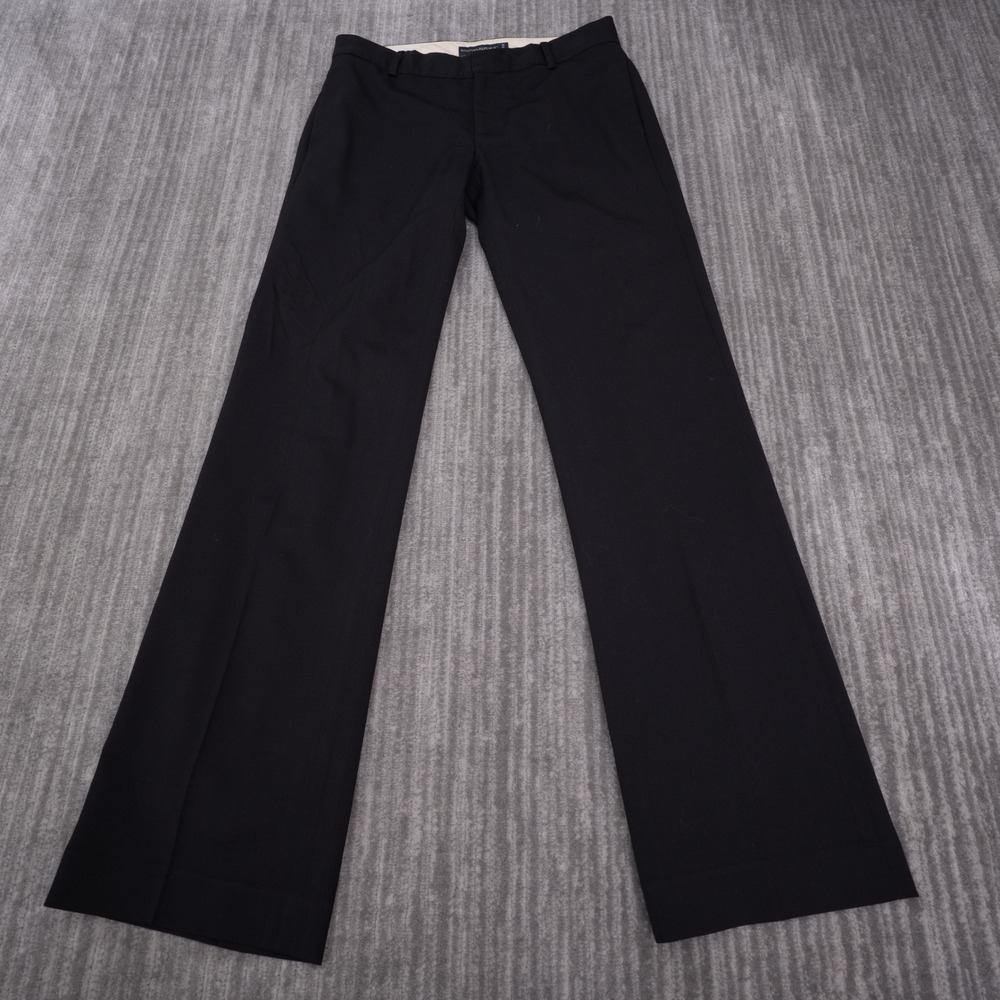 Banana Republic Martin Trousers Women 4 Black Excellent Wool Blend Stretch Wide
